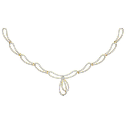 Close-up of yellow gold necklace clasp showing the lobster clasp detail