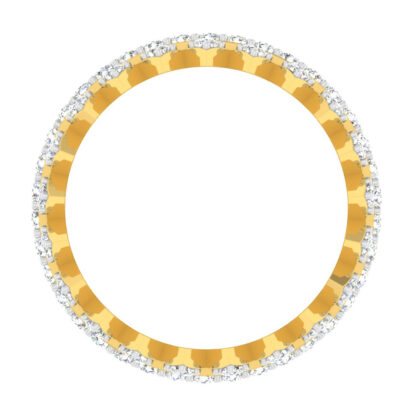 Front view of yellow gold two-row diamond eternity ring