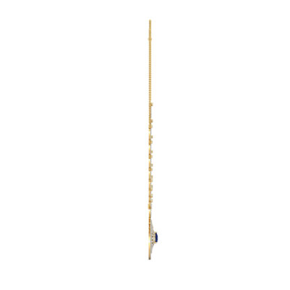 Close-up of yellow gold necklace showing the sunburst diamond halo detail