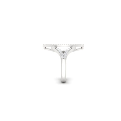 Side view of two-tone diamond sunburst cocktail ring