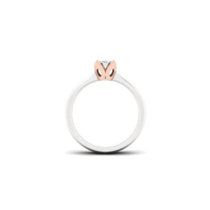 Side view of two-tone illusion diamond ring