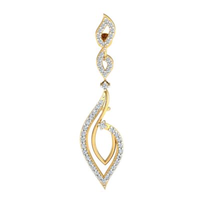 Yellow gold diamond stud earrings, second perspective view