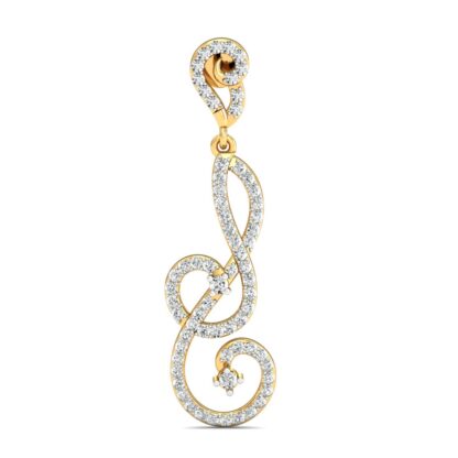 Yellow gold solitaire diamond stud earrings, close-up