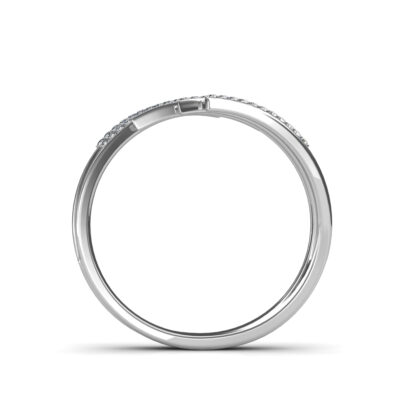 Front view of white gold multi-row diamond spiral wrap ring
