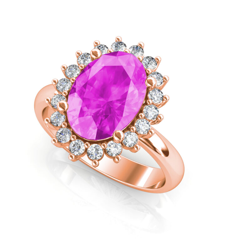 The Tara Halo Sapphire Ring