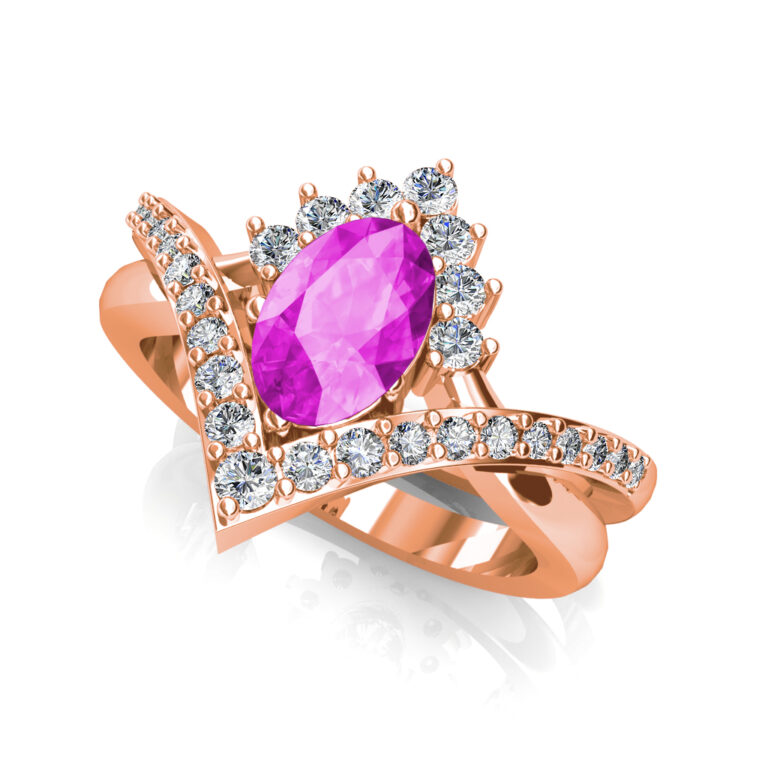 The Kyra Oval Sapphire Ring and Band